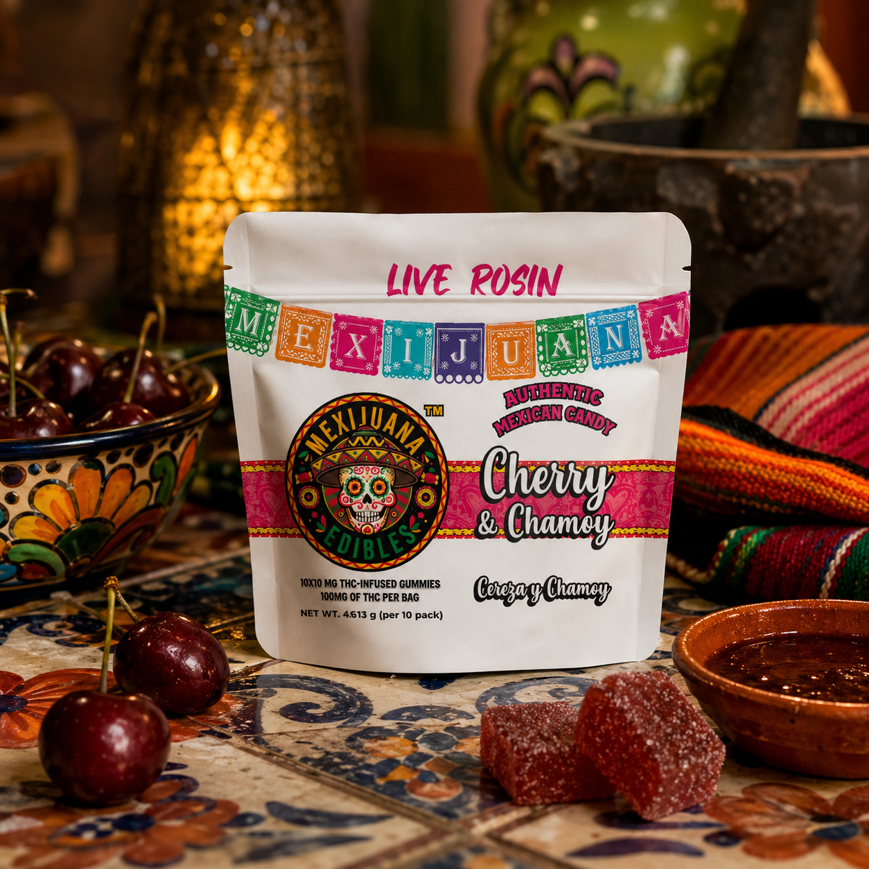 Mexijuana Edibles - Cherry Chamoy Gummy 1
