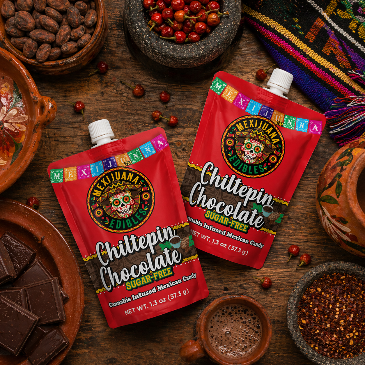 Mexijuana Edibles - Chiltepin Chocolate - Top shot